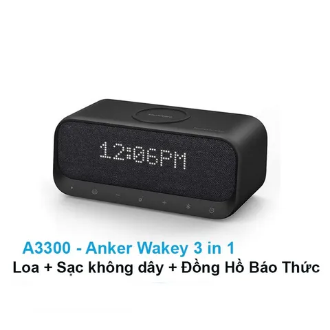 Loa Bluetooth Anker A3300 Soundcore Wakey - Loa Tích Hợp Đồng Hồ Thông Minh, FM, Sạc Nhanh, Sạc Không Dây - Tiện Ích Hiện Đại
