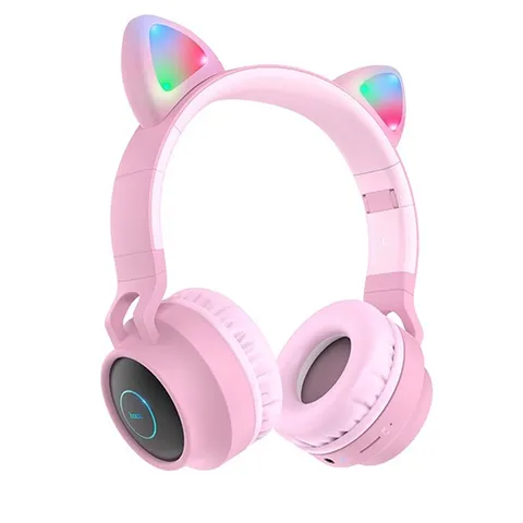 Tai Nghe Bluetooth Hoco W27 Chụp Đầu Hình Tai Mèo Phát Sáng - Phụ Kiện Thời Trang Nữ Tính, Kết Nối Bluetooth 5.0, Âm Thanh Rõ Ràng