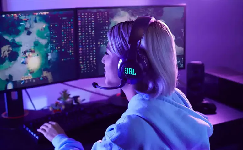Tai Nghe Chụp Tai Gaming JBL Quantum 600 Chính Hãng - Thiết Kế Không Dây Dual-Wireless, Âm Thanh Đa Hướng Chân Thực, Hỗ Trợ PS, Xbox