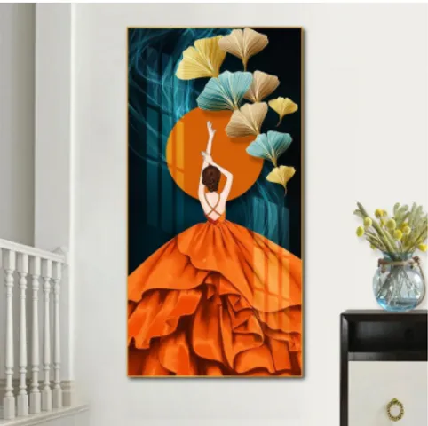 Tranh treo tường tráng gương nghệ thuật hình cô gái 30x60cm - Trang trí nội thất phong cách hiện đại, quà tặng độc đáo cho mọi không gian