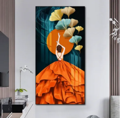 Tranh treo tường tráng gương nghệ thuật hình cô gái 30x60cm - Trang trí nội thất phong cách hiện đại, quà tặng độc đáo cho mọi không gian