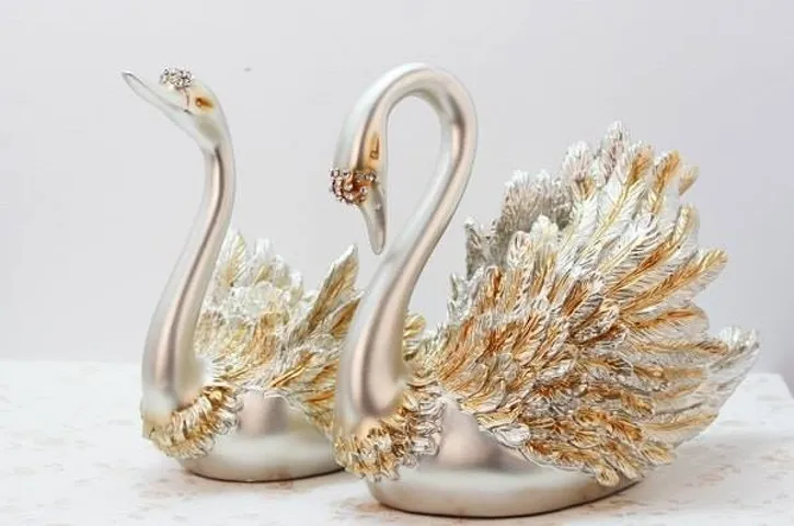 Tượng Decor Cặp Đôi Thiên Nga Cao Cấp - Trang Trí Phòng Khách Sang Trọng, Ý Nghĩa Biểu Tượng Tình Yêu, Chất Liệu Bền Đẹp