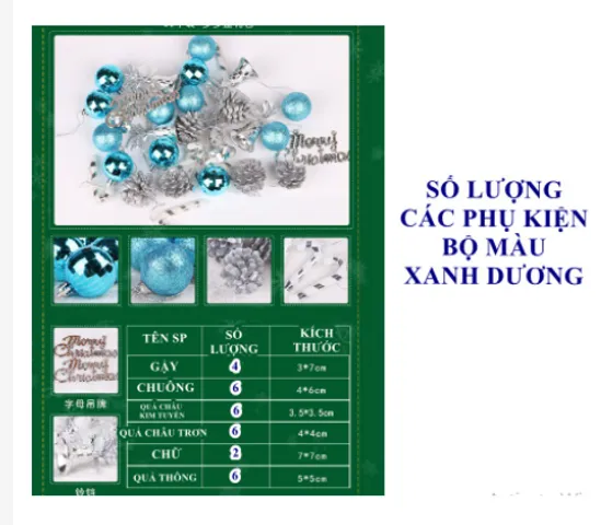 Bộ Phụ Kiện Trang Trí Noel Nhiều Màu Sắc - Trang Trí Cây Thông Giáng Sinh Đa Dạng, Sống Động Cho Ngôi Nhà Bạn