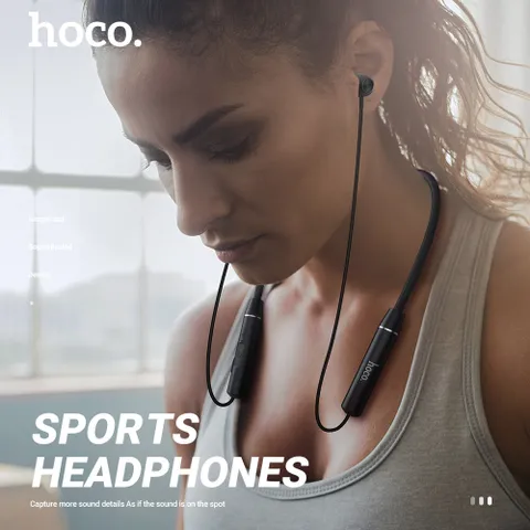 Tai nghe đeo cổ không dây Bluetooth Hoco ES53 - Thiết kế thể thao, âm thanh sống động, thời gian sử dụng 8 giờ, hỗ trợ đàm thoại  tuyệt vời.