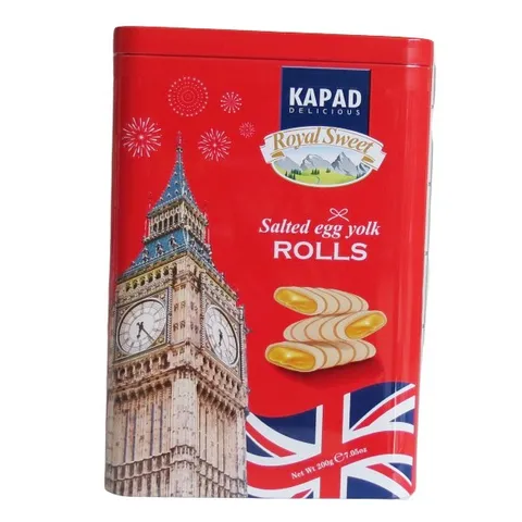Bánh quế cuộn trứng muối kim sa KAPAD hộp 200g - Đặc sản ngon, sang trọng, quà tặng hoàn hảo cho gia đình và bạn bè