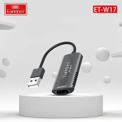 Bộ Chuyển Đổi HDMI Chân USB Earldom W17 - Hỗ Trợ Độ Phân Giải 4K 60Hz, Kết Nối Nhanh Chóng Với Điện Thoại, Máy Tính, PS4