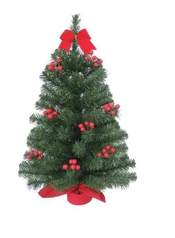 Cây Thông Noel Mini Để Bàn 60cm Với 3 Lá + Đèn LED 8m - Trang Trí Giáng Sinh Siêu Đẹp, Sang Trọng