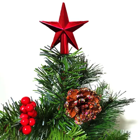 Cây Thông Noel Mini Để Bàn 60cm Với 3 Lá + Đèn LED 8m - Trang Trí Giáng Sinh Siêu Đẹp, Sang Trọng