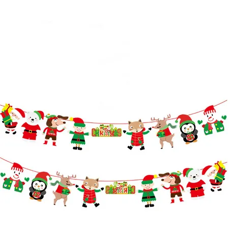 Combo 2 Dây Treo Trang Trí Giáng Sinh 3m - Họa Tiết Ông Già Noel và người Tuyết Dễ Thương cho Mùa Lễ Hội Ấm Áp