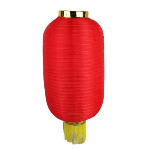 Combo 3 Đèn Lồng Vải Hình Trụ Nhiều Màu Có Tua Đuôi Vàng - Trang Trí Tết Bằng Vải Cotton Chống Thấm Nước, Khung Thép Chắc Chắn