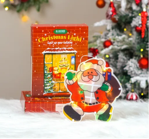 Đèn Led Ông Già Noel Treo Tường - Trang Trí Giáng Sinh Đẹp, Nhiều Màu Sắc Lấp Lánh, Tạo Không Gian Ấm Cúng và Rực Rỡ