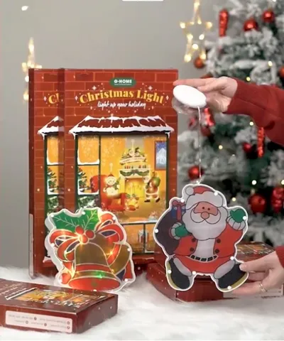 Đèn Led Ông Già Noel Treo Tường - Trang Trí Giáng Sinh Đẹp, Nhiều Màu Sắc Lấp Lánh, Tạo Không Gian Ấm Cúng và Rực Rỡ
