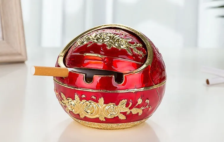 Gạt Tàn Hợp Kim Hoàng Gia Cổ Điển Sang Trọng - Dụng Cụ Trang Trí Phòng Khách Độc Đáo, Bền Đẹp, Nhiều Màu Sắc