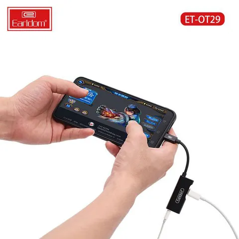 Jack Chuyển Type C 2in1 Earldom OT29 - Hỗ Trợ Nghe Nhạc & Sạc Nhanh Cho Smartphone Android, Thiết Kế Nhỏ Gọn, Dễ Dàng Mang Theo