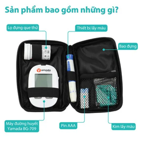 Máy Đo Đường Huyết Yamada Cảm Ứng Thông Minh - Trợ Lý Ảo Hỗ Trợ Tiếng Việt, Que Thử Công Nghệ Cao, Kết Quả Chính Xác