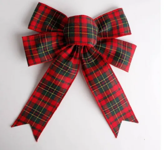 Nơ Trang Trí Cây Thông Noel Đỏ Size Lớn - Chất Liệu Vải Bền Đẹp, Điểm Nhấn Giáng Sinh 26x32cm