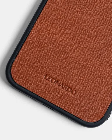Ốp Lưng Da Leonardo Cao Cấp Cho iPhone 12, Thiết Kế Sang Trọng Màu Nâu Viền Đen, Bảo Vệ Toàn Diện Smartphone