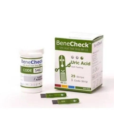 Que thử Acid Uric Benecheck 3in1 - Bộ 25 que đo chỉ số Acid Uric cho người Gút - Thiết bị chăm sóc sức khỏe chính hãng
