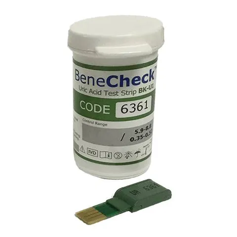 Que thử Acid Uric Benecheck 3in1 - Bộ 25 que đo chỉ số Acid Uric cho người Gút - Thiết bị chăm sóc sức khỏe chính hãng
