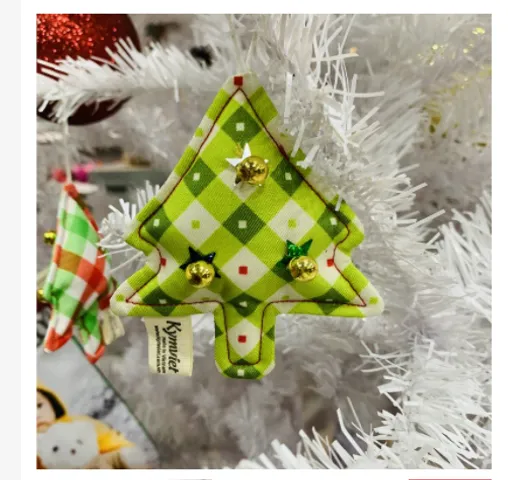 Set 6 phụ kiện trang trí Noel handmade Kymviet - Cây thông, sao, lót cốc, chuông, bánh donut và tất vớ - Tô điểm không gian Giáng sinh sắc màu