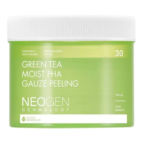 Tẩy Da Chết Neogen Dermalogy Green Tea Moist PHA - Miếng Pad Tẩy Tế Bào Chết Dưỡng Ẩm. Phục Hồi Da, Giảm Mụn, Hỗ Trợ Làm Sạch Da