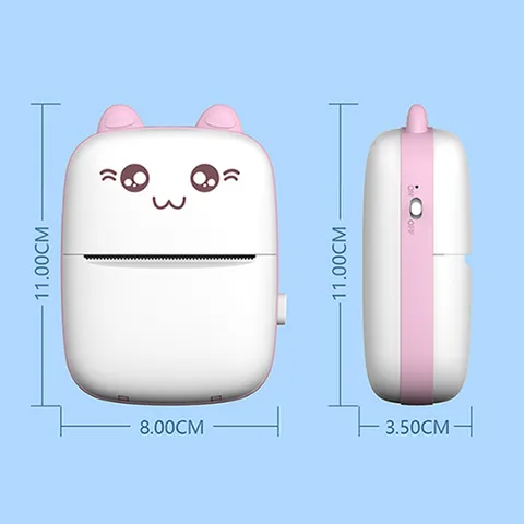Máy in nhiệt cầm tay Bluetooth mini kèm 3 cuộn giấy in - Thiết bị in ảnh, nhãn dán, nhanh chóng và tiện lợi cho học sinh, sinh viên