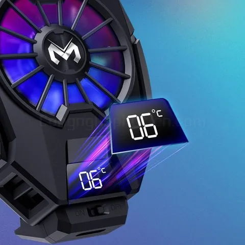 Quạt Tản Nhiệt Điện Thoại Sò Lạnh Memo DL05 - Hiển Thị Nhiệt Độ, Tích Hợp RGB, Tương Thích Điện Thoại Di Động 65-85mm