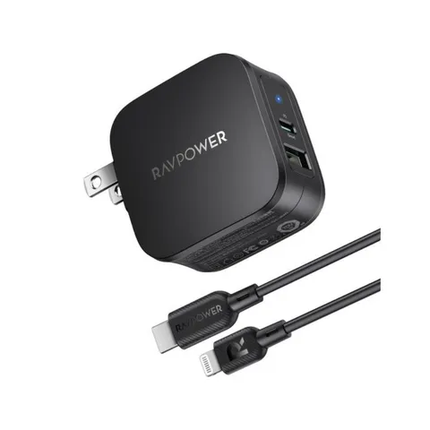 Củ Sạc Nhanh RAVPower RP-PC144 30W - Sạc Hai Thiết Bị Đồng Thời, Tương Thích Android & iOS, Mini Gập Gọn Mang Theo