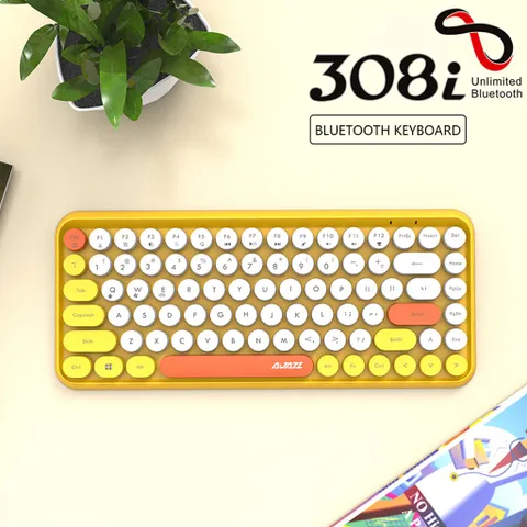 Bàn Phím Mini Không Dây Giả Cơ Ajazz 308i - Phong Cách Cổ Điển, 84 Phím, Thiết Kế Độc Đáo Nhiều Màu Sắc