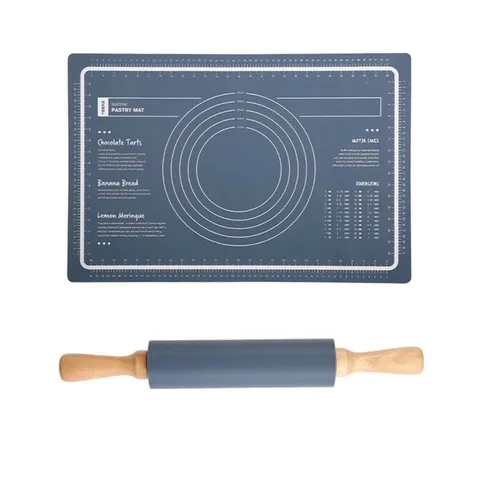 Bộ Dụng Cụ Làm Bánh Chống Dính Silicon - Thảm Nhào Bột & Cán Lăn Bột Đạt Tiêu Chuẩn An Toàn, Dễ Dùng, Chịu Nhiệt Cao