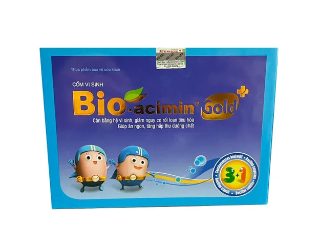 Cốm vi sinh Bio-acimin Gold+ cho bé - Hỗ trợ tiêu hóa khỏe mạnh, tăng cường sức đề kháng và giúp trẻ ăn ngon miệng hơn, 30 gói/hộp