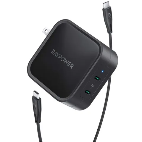 Củ Sạc Nhanh RAVPower RP-CPCN001 90W 2 Cổng Type-C - Sạc Nhanh Trên iPhone iPad, MacBook Pro, Công Nghệ GaN Tiên Tiến
