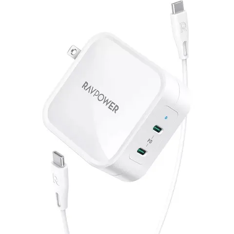 Củ Sạc Nhanh RAVPower RP-CPCN001 90W 2 Cổng Type-C - Sạc Nhanh Trên iPhone iPad, MacBook Pro, Công Nghệ GaN Tiên Tiến