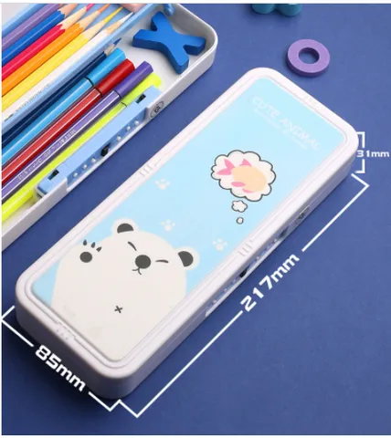 Hộp Bút Học Sinh Đa Năng Khóa Mật Khẩu - Thiết Kế 2 Tầng An Toàn, Chất Liệu Nhựa ABS Bền Chắc, Đồ Dùng Học Tập Tiện Lợi
