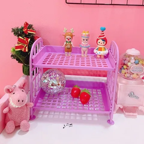 Kệ Nhựa Mini 2 Tầng Để Đồ Đa Năng - Gọn Gàng, Dễ Dàng Lắp Ráp, Trang Trí Bàn Học, Mẫu Nhiều Màu Sắc