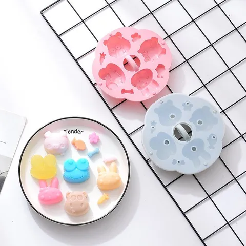 Khuôn Hấp Silicon Có Nắp Đậy - Dụng Cụ Làm Bánh & Đồ Ăn Dặm Cho Bé, Chất Liệu Độ Bền Cao, Thiết Kế Ngộ Nghĩnh