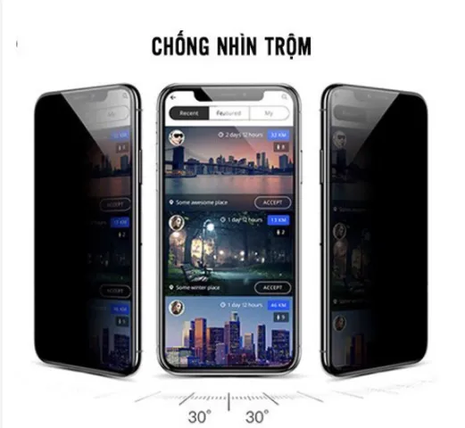 Kính Chống Nhìn Trộm KingKong Hộp Sắt cho iPhone 7 8 Plus X Xs Max 11 12 13 mini ProMax - Bảo Vệ Toàn Diện, Chắc Chắn 9H