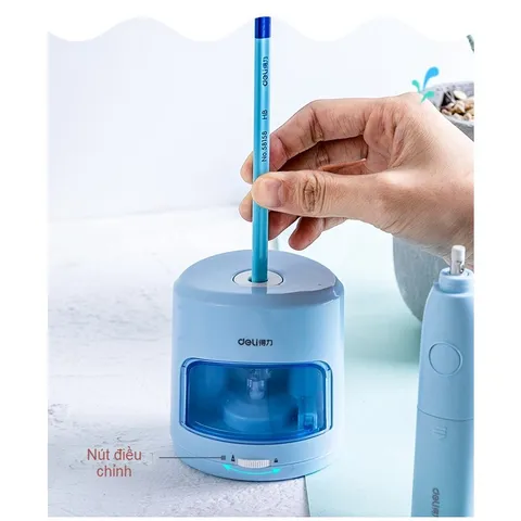 Máy Gọt Bút Chì Tự Động Deli Cho Bé - Gọt Nhọn & Gọt Tù Dễ Dàng, Tiện Lợi Cho Học Sinh, Màu Xanh & Hồng