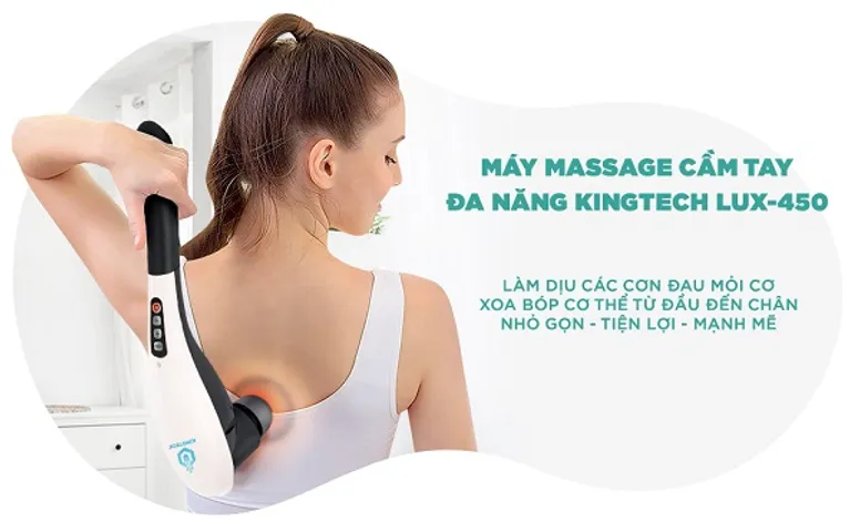 Máy Massage Cầm Tay Đa Năng Kingtech Lux 450 - Thiết Kế Hiện Đại, 6 Đầu Massage Tùy Chỉnh, Công Nghệ Massage Thông Minh