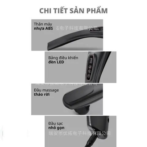 Máy Massage Cầm Tay Không Dây Moico YT-1708 - Thiết Kế Hiện Đại, 6 Đầu Massage Chuyên Dụng, Giảm Đau Nhức Hiệu Quả