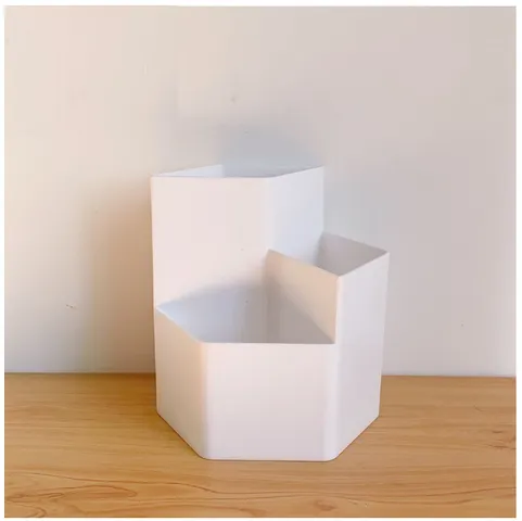 Ống Đựng Bút Hình Lục Giác Độc Đáo 3 Tầng - Đồ Dùng Học Tập Thời Trang Tiện Dụng Cho Bàn Làm Việc