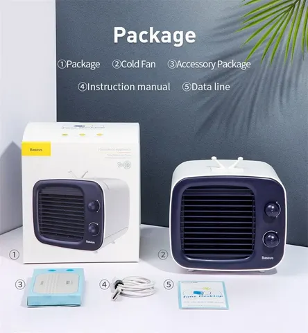 Quạt để bàn Baseus Time CXTM-23 - Quạt mini làm mát không gian, kiểu dáng hiện đại, công nghệ tỏa hơi nước, tiết kiệm không gian