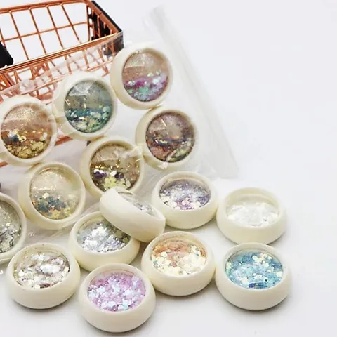Set 8 Hộp Nhũ Kim Tuyến Vảy Cá Nhiều Màu - Trang Trí Nail Tỏa Sáng, Dễ Dùng Cho Móng Đẹp, Phong Cách Thời Thượng