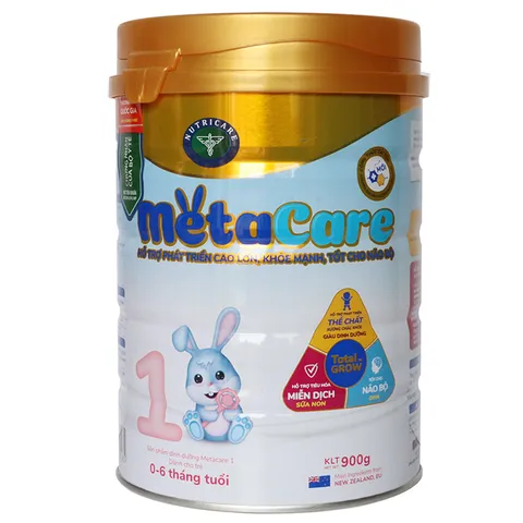Sữa bột Nutricare Meta Care 1 900g cho bé từ 0 - 6 tháng tuổi, bổ sung DHA, Colostrum, hỗ trợ phát triển toàn diện.
