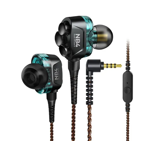 Tai nghe Plextone NB4 có mic - Tai nghe dây cắm AUX 3.5mm với dual driver âm thanh rõ nét, hoàn hảo cho game thủ và người yêu âm nhạc.