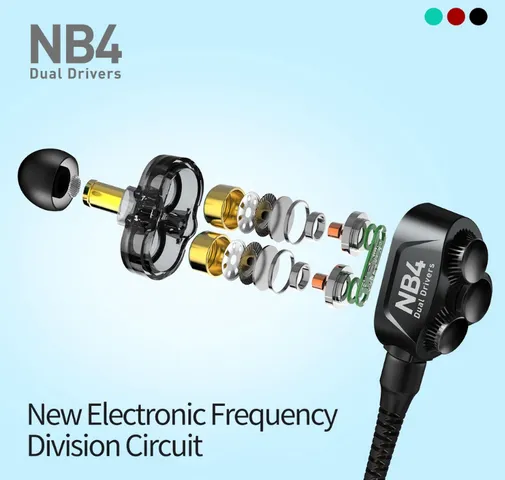 Tai nghe Plextone NB4 có mic - Tai nghe dây cắm AUX 3.5mm với dual driver âm thanh rõ nét, hoàn hảo cho game thủ và người yêu âm nhạc.