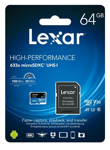 Thẻ Nhớ MicroSD Lexar 32GB/64GB/128GB - Tốc Độ Cao Class 10 Cho Camera và Điện Thoại, Tương Thích Đầy Đủ, Chất Lượng Cao