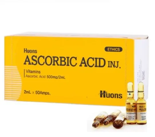 Tinh Chất Tế Bào Gốc Vitamin C Huons Ascorbic Acid Inj - Serum Dưỡng Da Chống Lão Hóa, Trẻ Hóa Da, Làm Đều Màu Da, 50 Ống 2ml