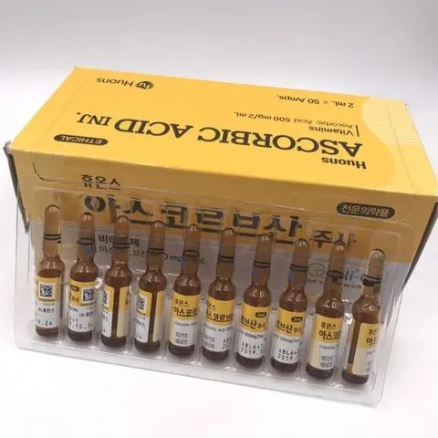 Tinh Chất Tế Bào Gốc Vitamin C Huons Ascorbic Acid Inj - Serum Dưỡng Da Chống Lão Hóa, Trẻ Hóa Da, Làm Đều Màu Da, 50 Ống 2ml