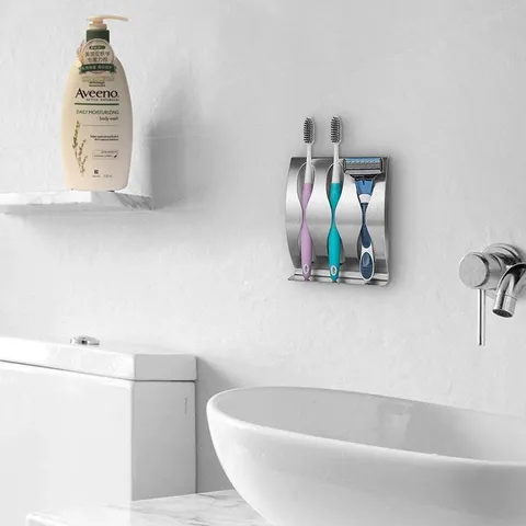 Kệ Inox Dán Tường Đựng Bàn Chải Đánh Răng Hobby - Giải Pháp Tiện Lợi Cho Không Gian Nhà Tắm Ngăn Nắp, Chịu Nhiệt Chống Gỉ 304
